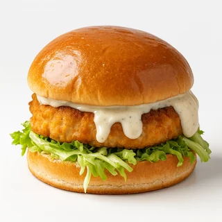 Studio-quality photo of a burger, generated by Magic Photos